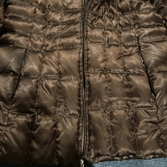 Brown Land's end puffer goose down long jacket size medium - Picture 3 of 4